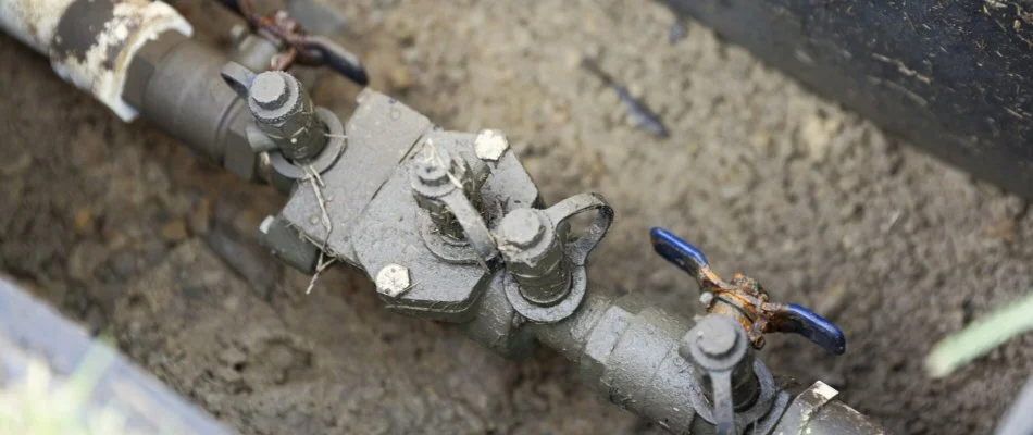 Backflow regulator irrigation system in New Braunfels, TX.